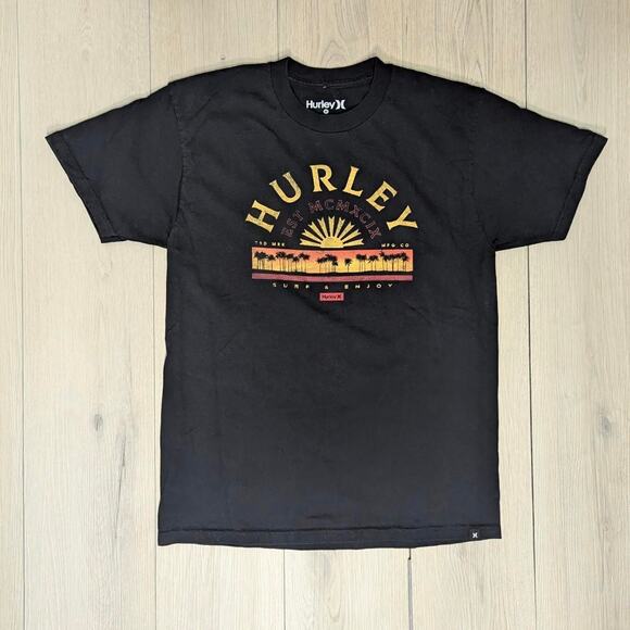 Hurley black graphic print sz Medium graphic t-shirt - Picture 1 of 5